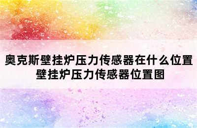 奥克斯壁挂炉压力传感器在什么位置 壁挂炉压力传感器位置图